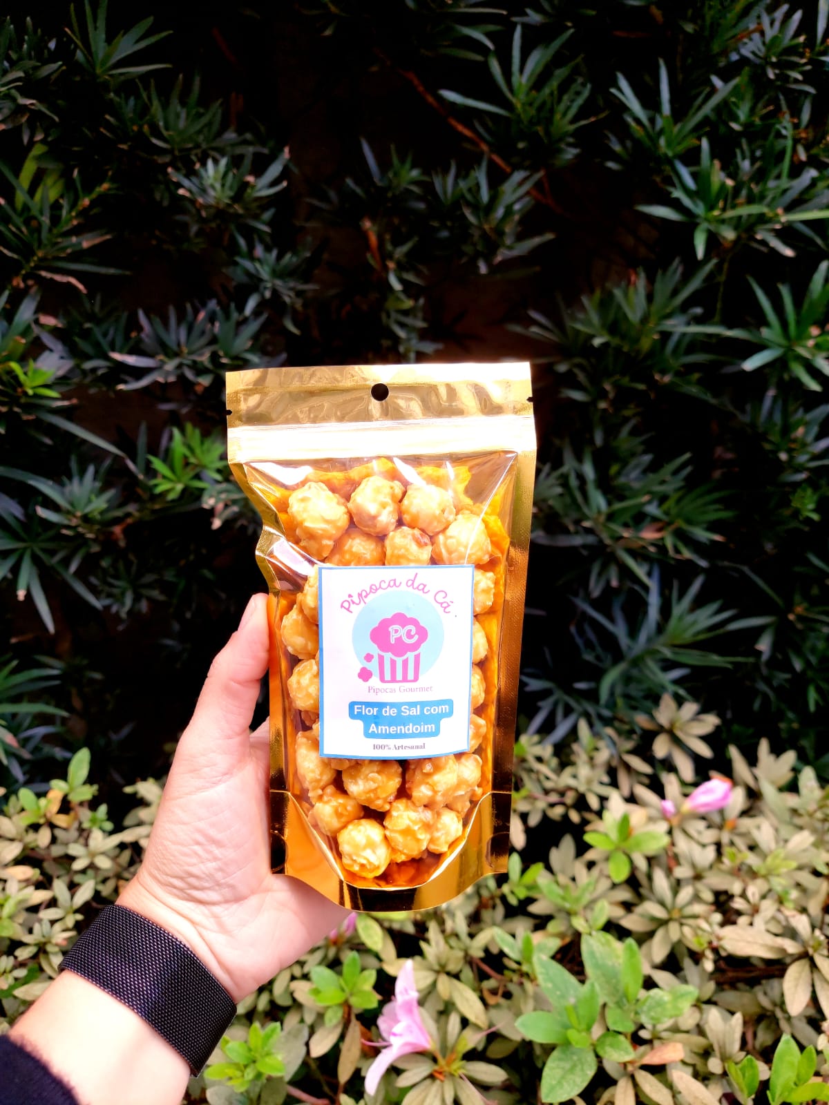 Pipoca Gourmet Flor de Sal com Amendoim